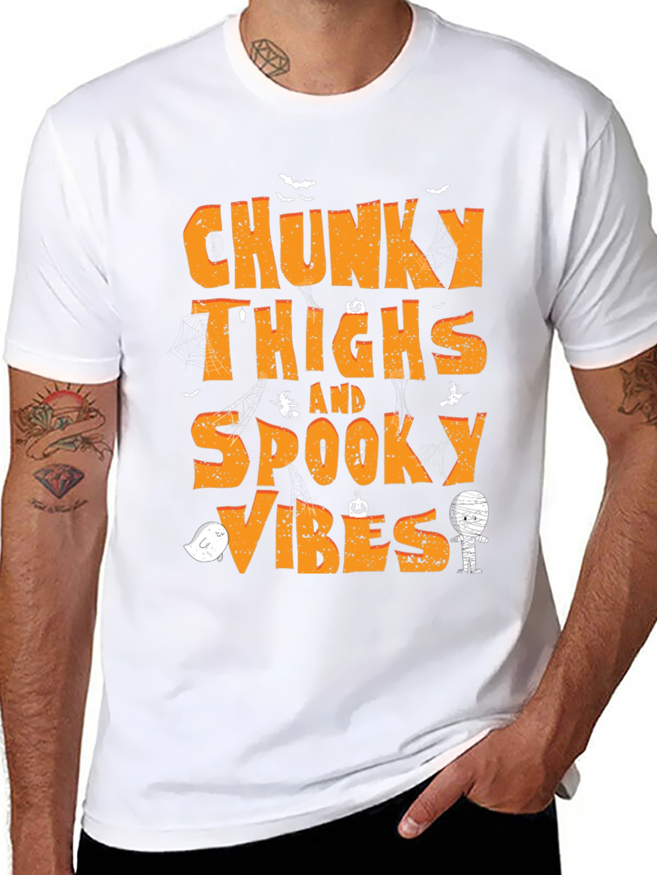 Chunky Thighs & Spooky Vibes Halloween T-Shirt