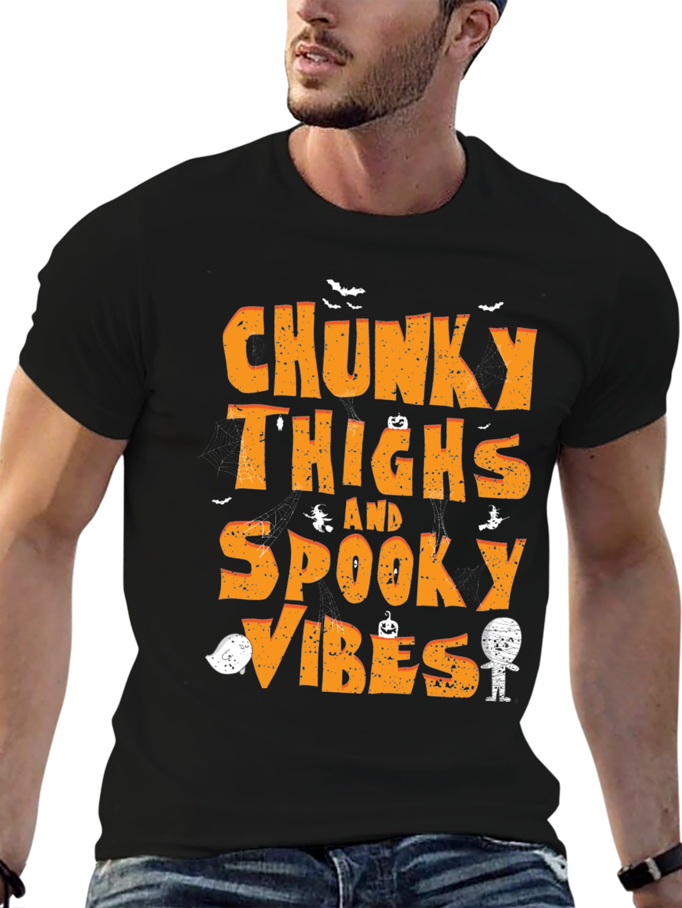 Chunky Thighs & Spooky Vibes Halloween T-Shirt
