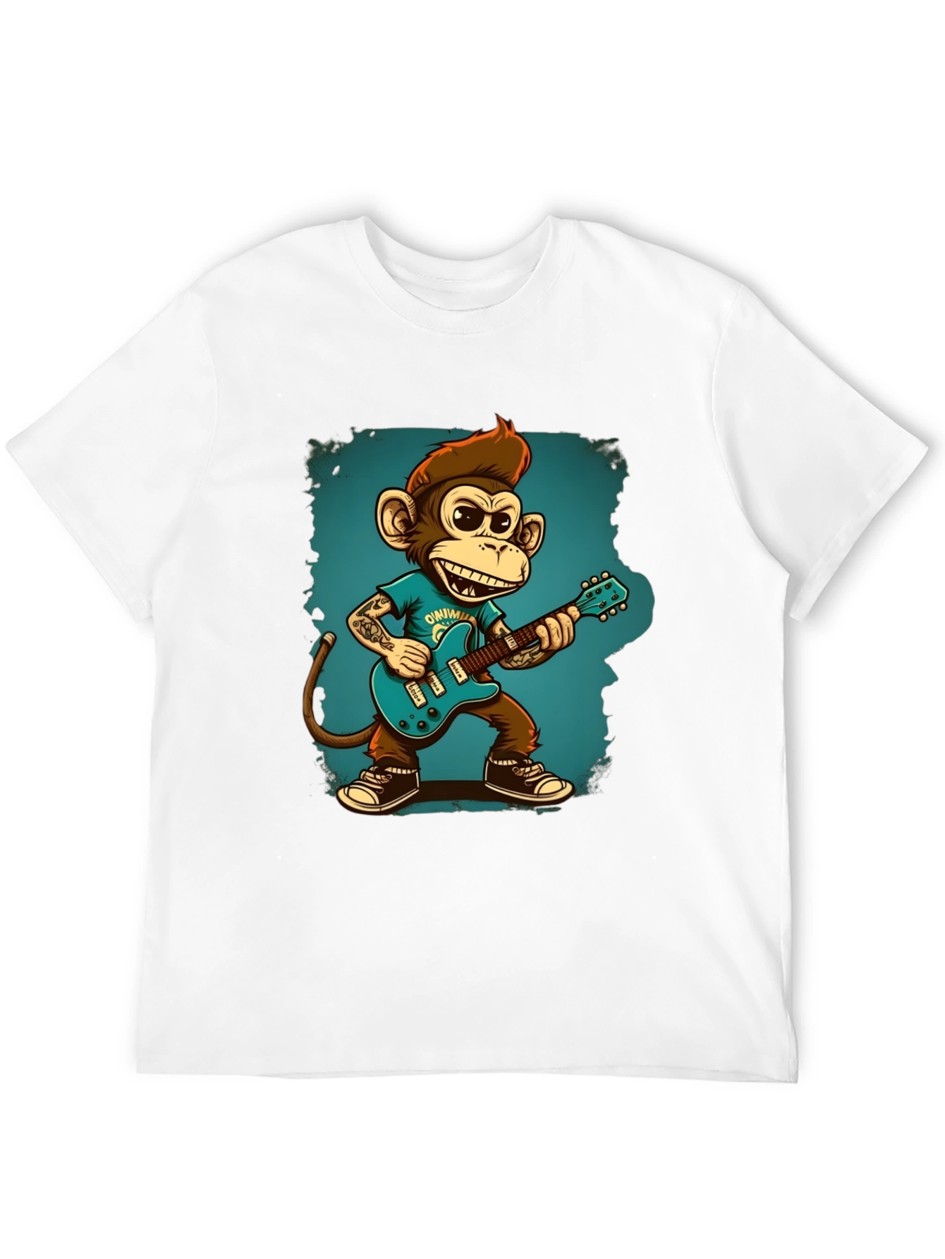 Cool Monkey Guitarist Graphic Tee