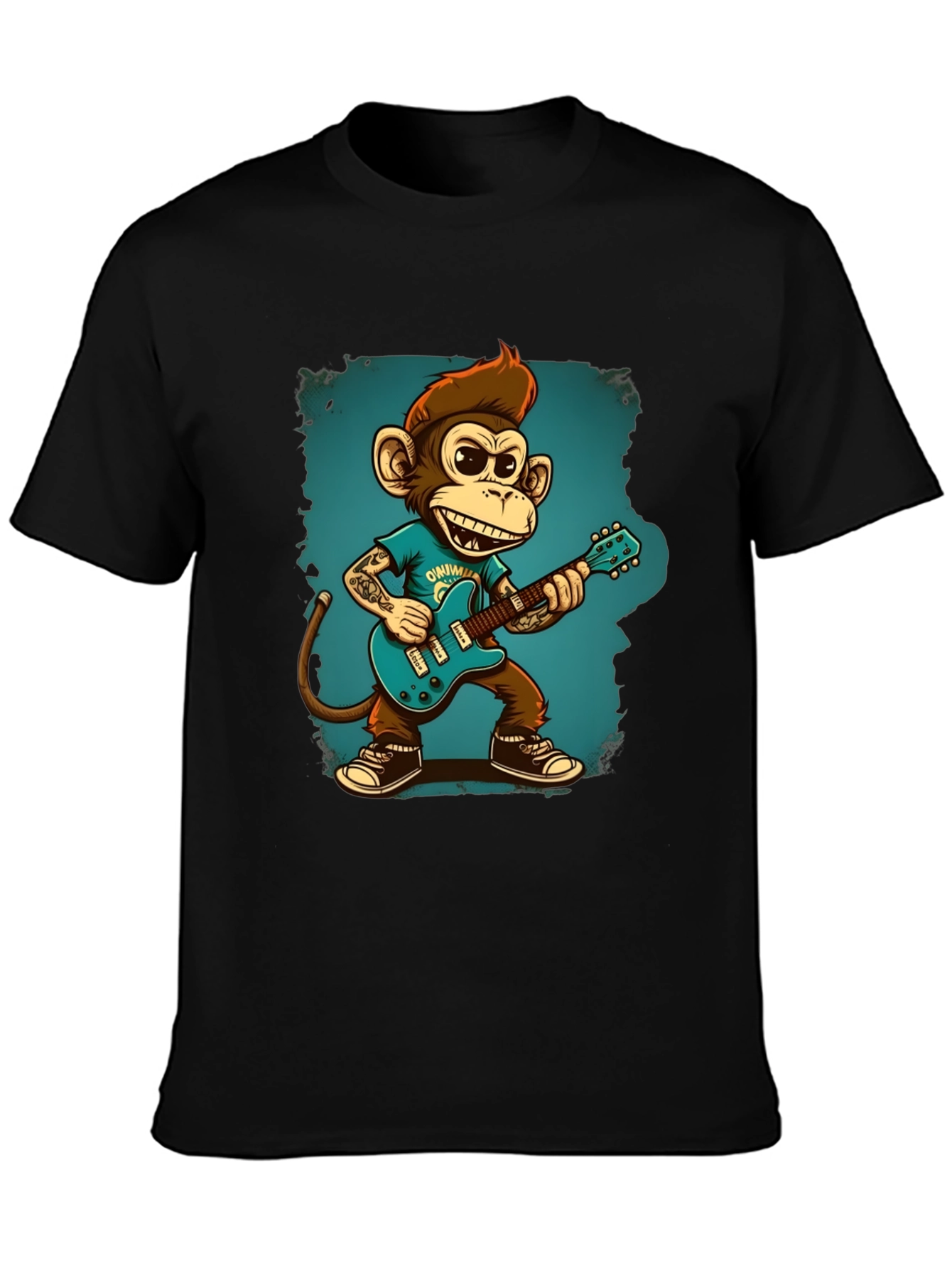 Cool Monkey Guitarist Graphic Tee