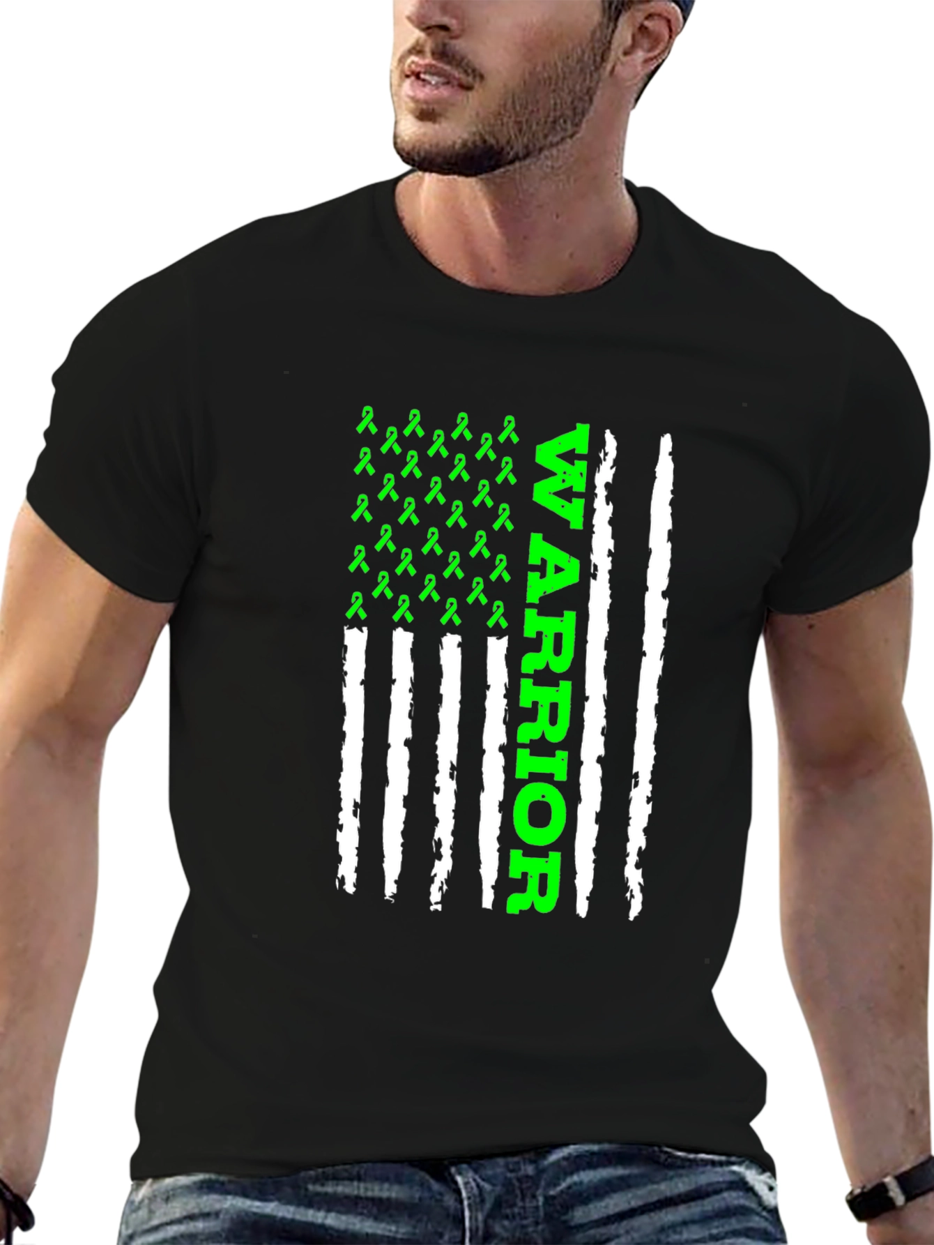 Warrior Ribbon Flag T-Shirt - Black