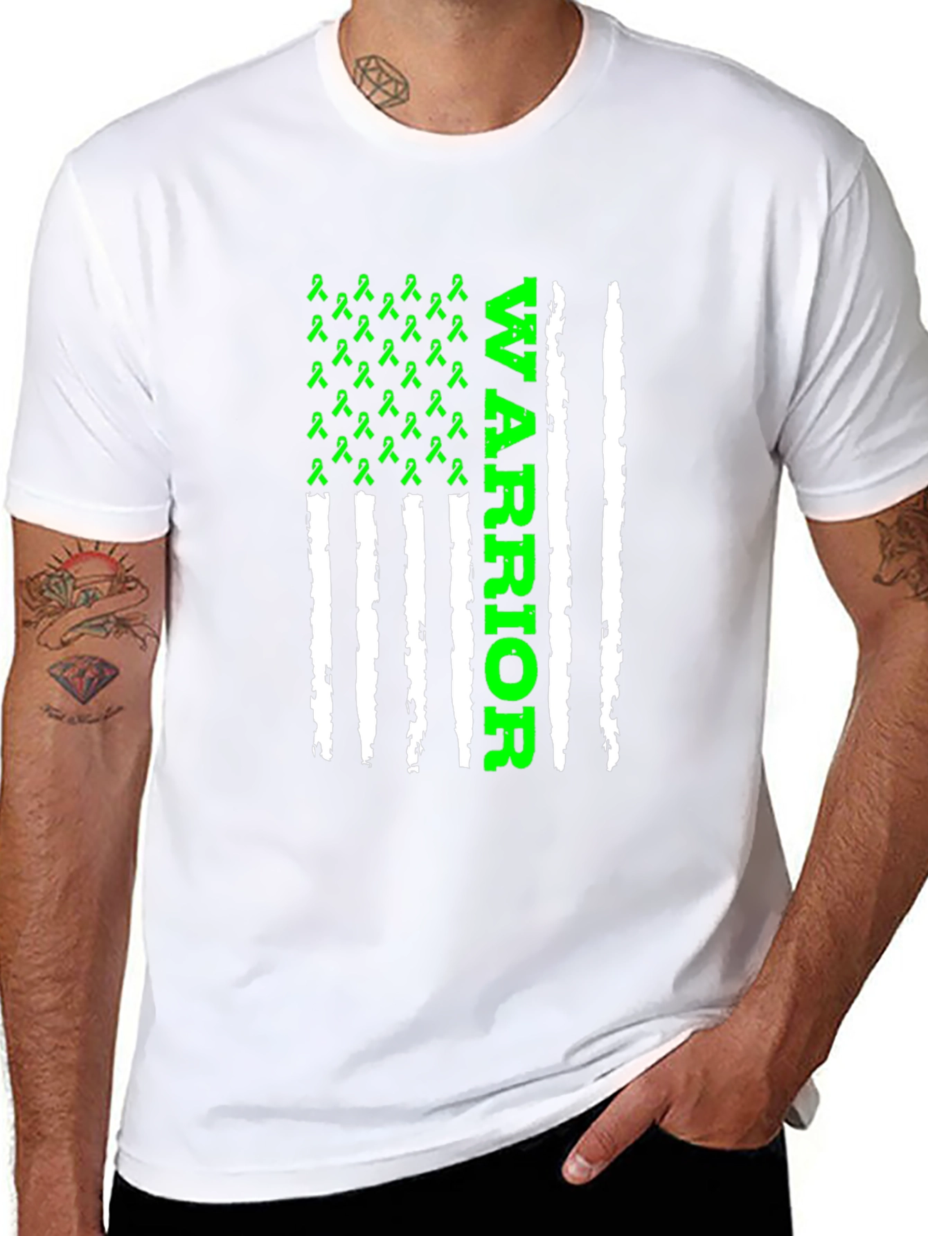 Warrior Ribbon Flag T-Shirt - Black
