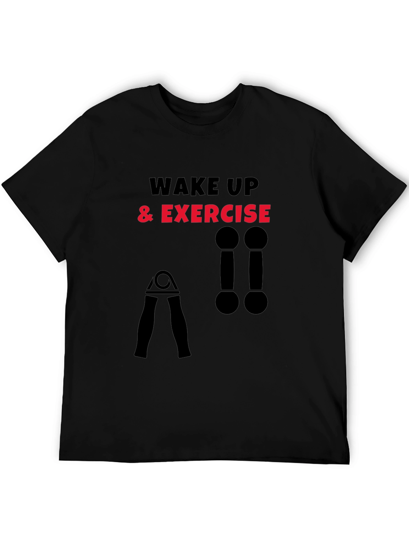 Wake Up & Exercise Black Graphic Tee