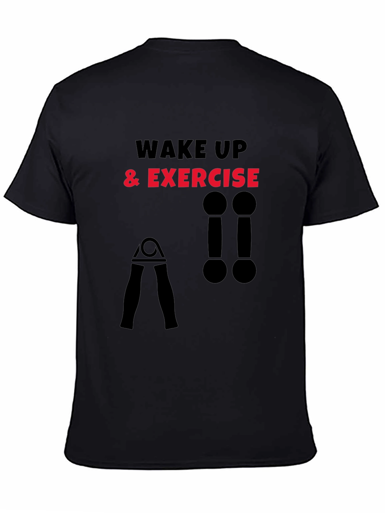 Wake Up & Exercise Black Graphic Tee