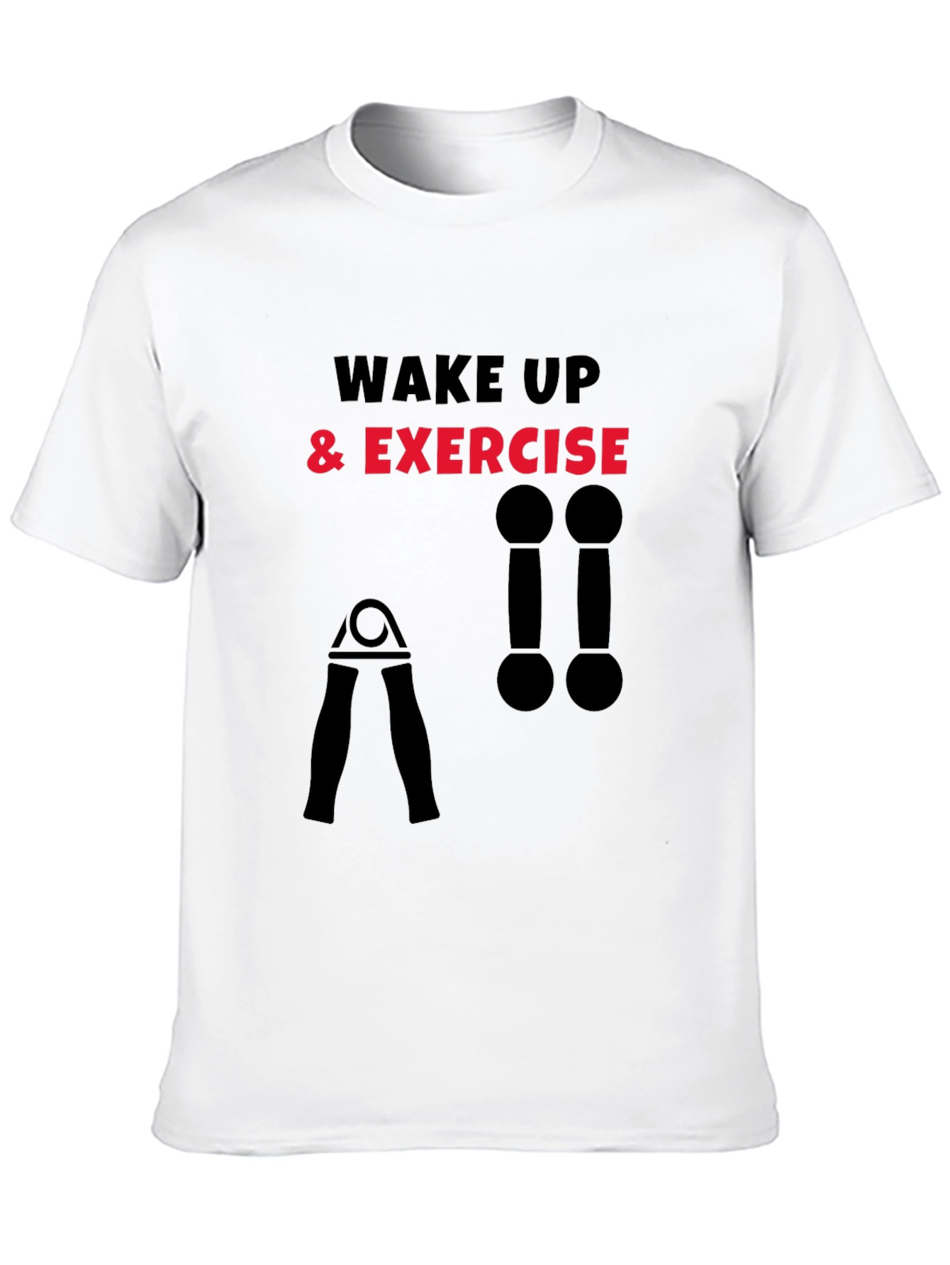 Wake Up & Exercise Black Graphic Tee