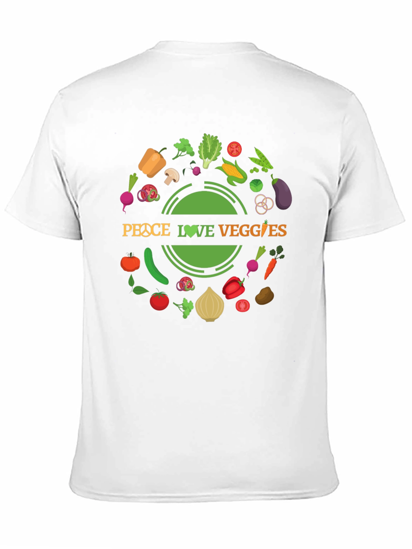 Peace Love Veggies Black Graphic T-Shirt