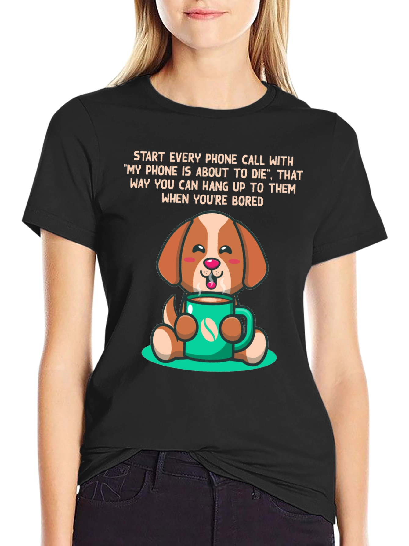 Coffee Dog Humor T-Shirt