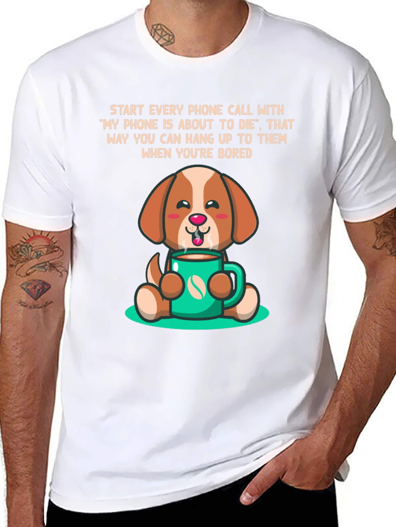 Coffee Dog Humor T-Shirt