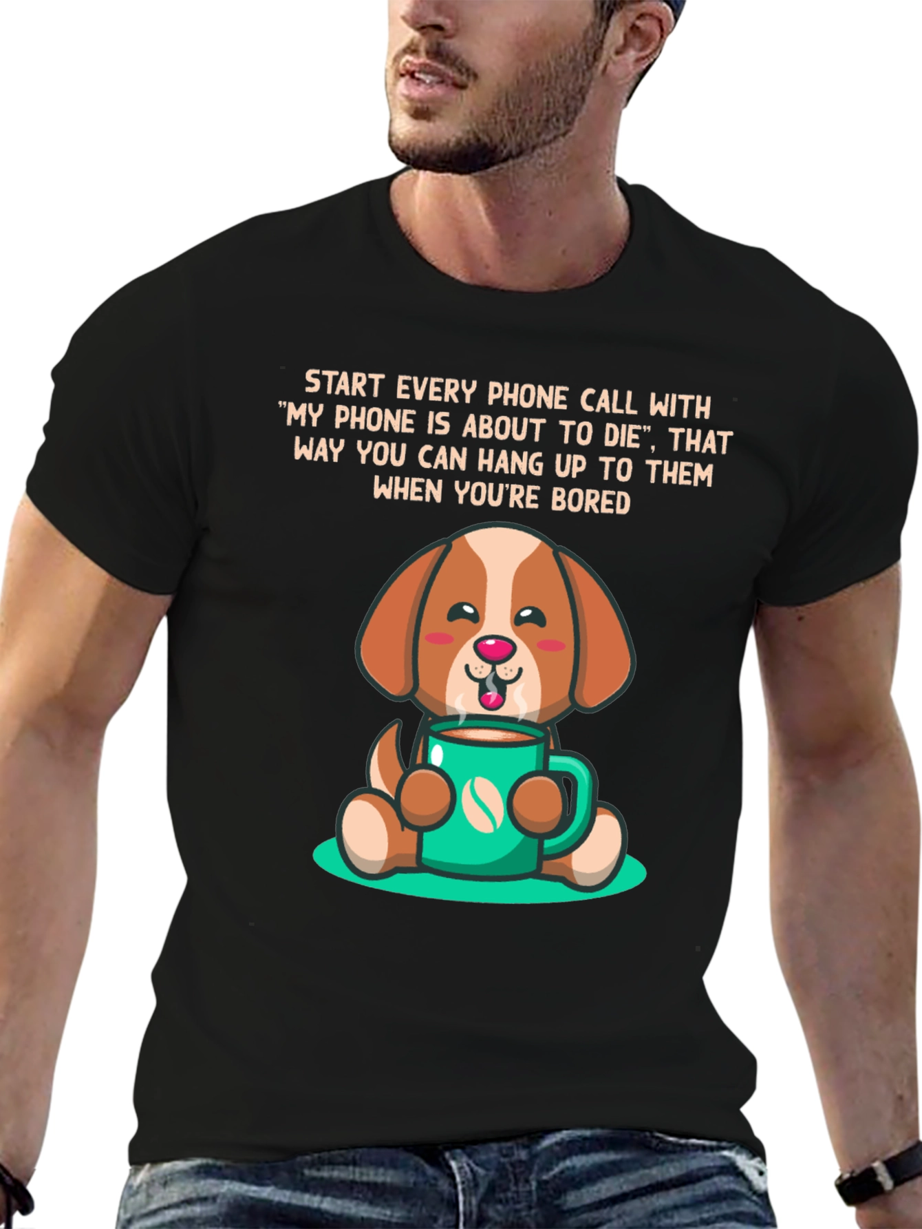 Coffee Dog Humor T-Shirt