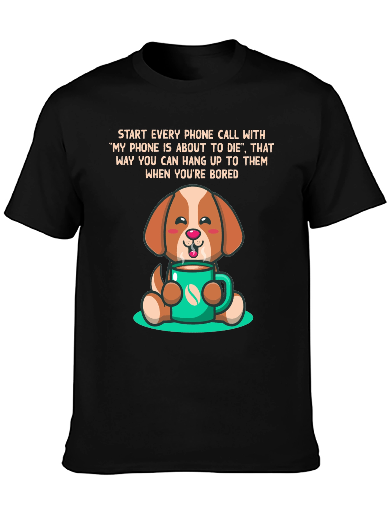 Coffee Dog Humor T-Shirt