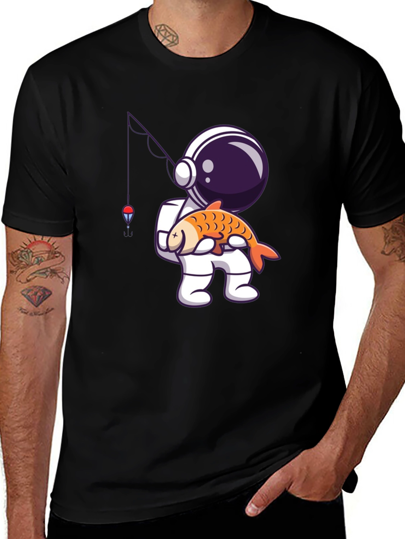 Astronaut Fishing T-Shirt - Space Angler Tee