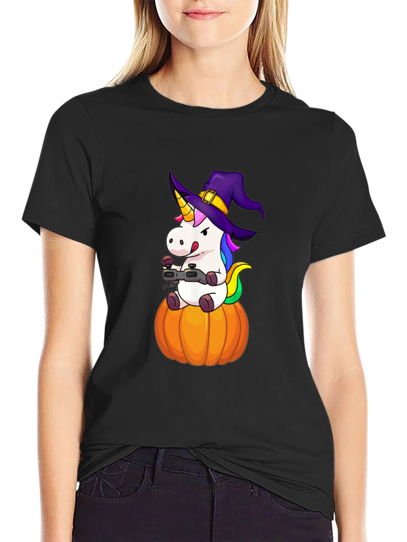 Halloween Unicorn Gamer T-Shirt