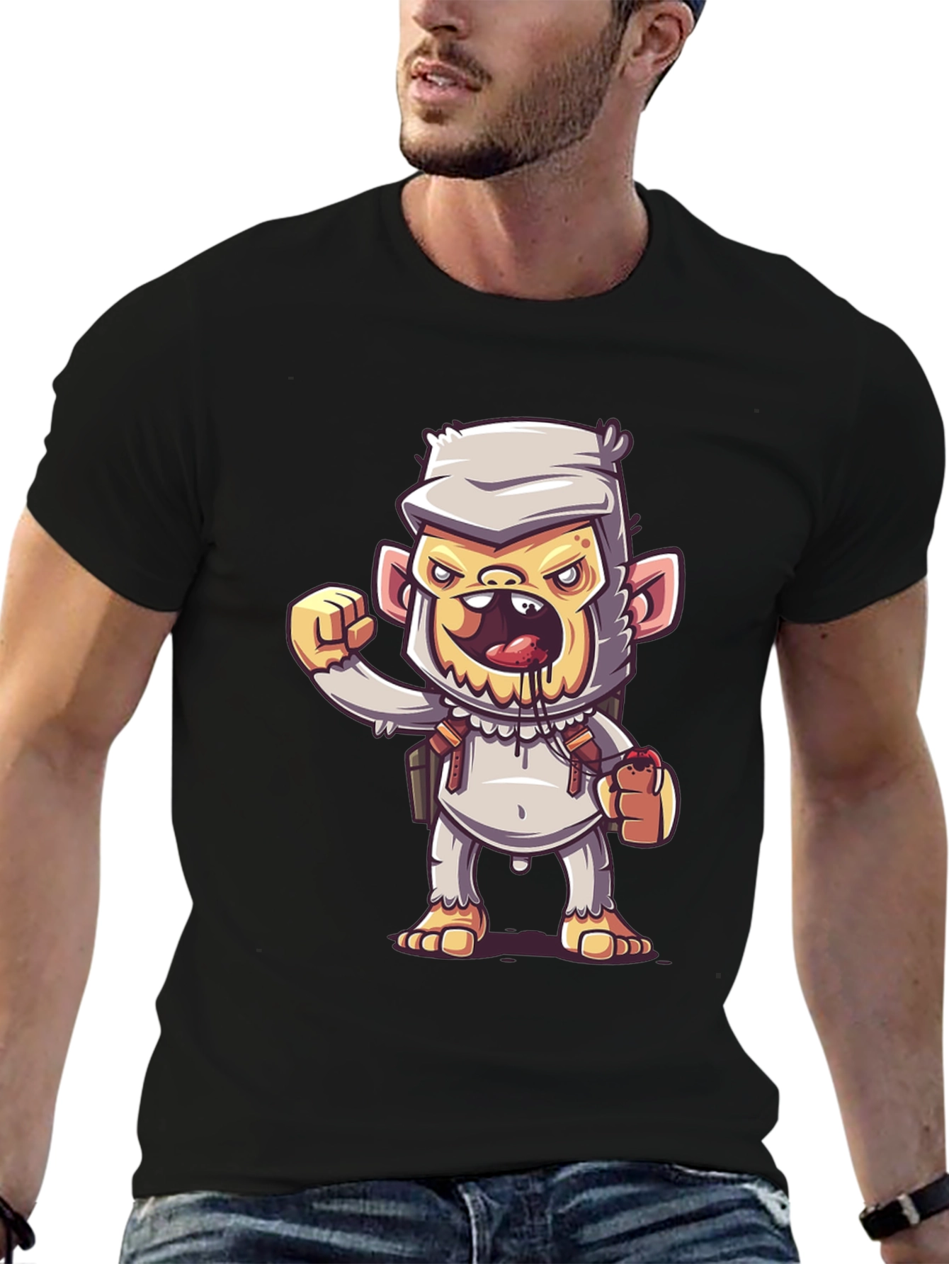 Cartoon Monkey Graphic Tee