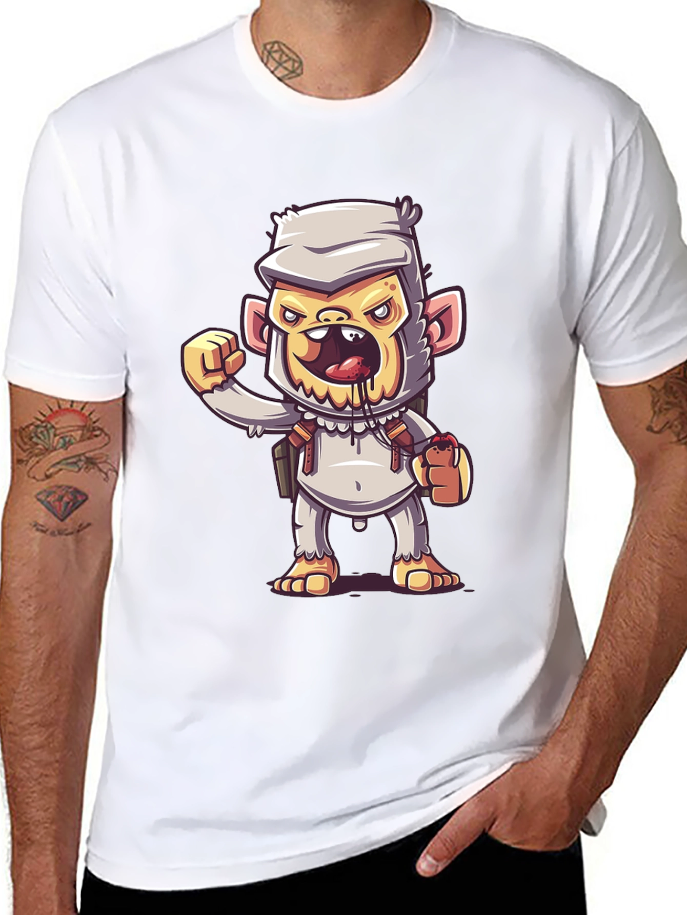 Cartoon Monkey Graphic Tee