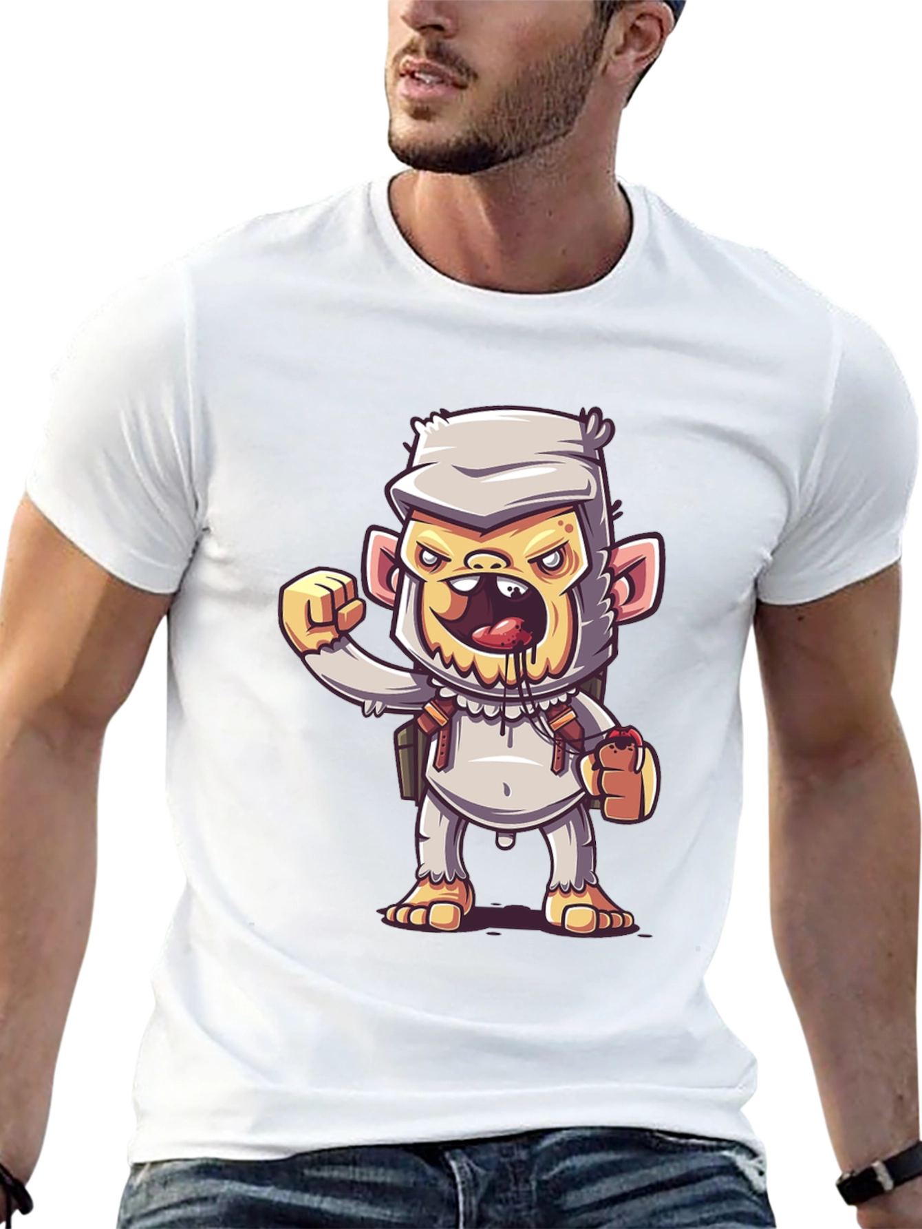 Cartoon Monkey Graphic Tee