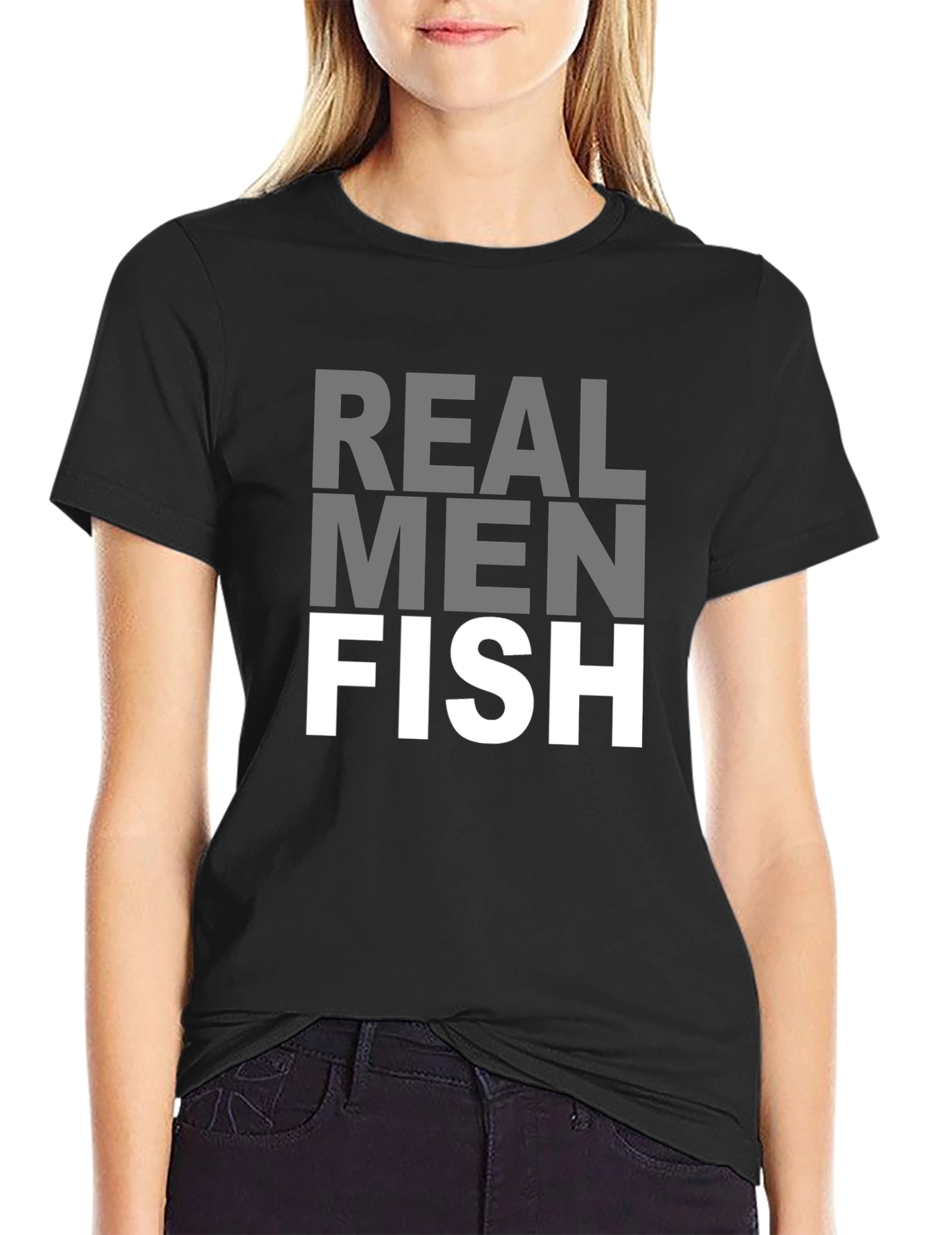 Real Men Fish Graphic T-Shirt