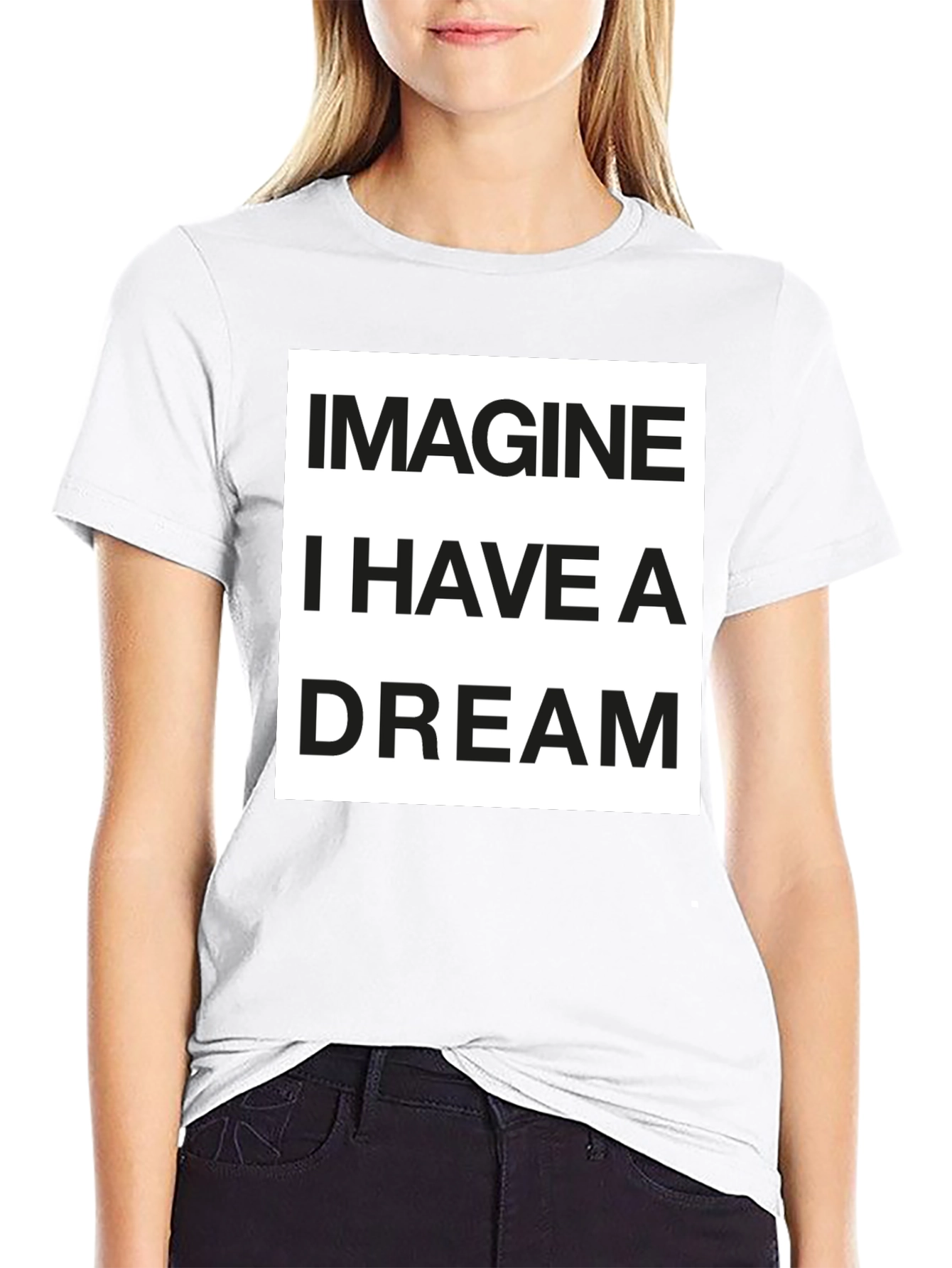 Imagine I Have a Dream Black Graphic T-Shirt