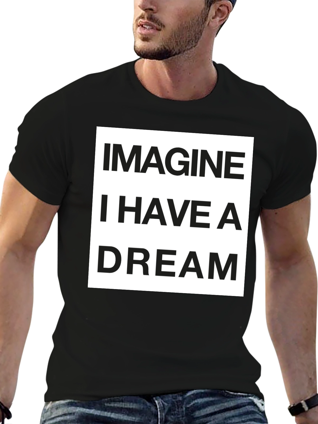 Imagine I Have a Dream Black Graphic T-Shirt