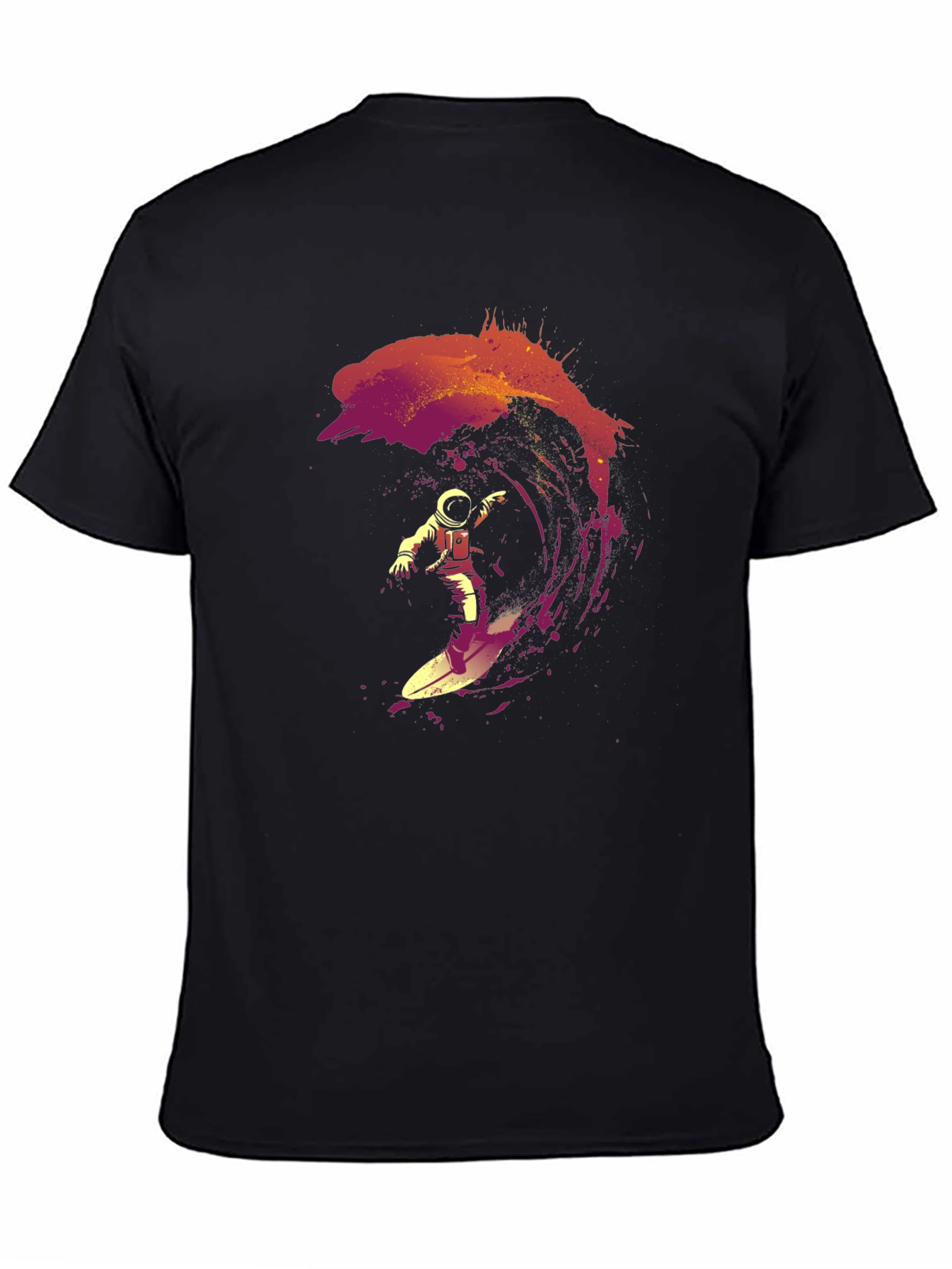 Astronaut Surfing Wave Graphic T-Shirt - Cool Space Design