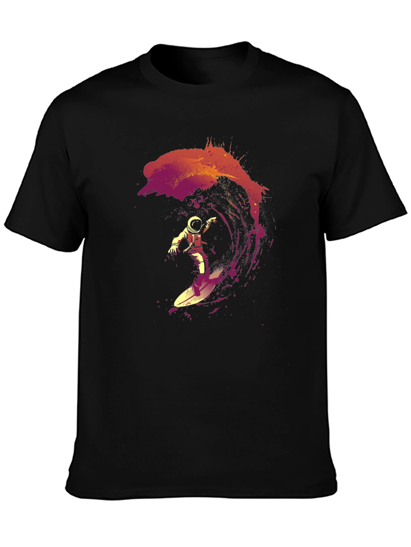 Astronaut Surfing Wave Graphic T-Shirt - Cool Space Design