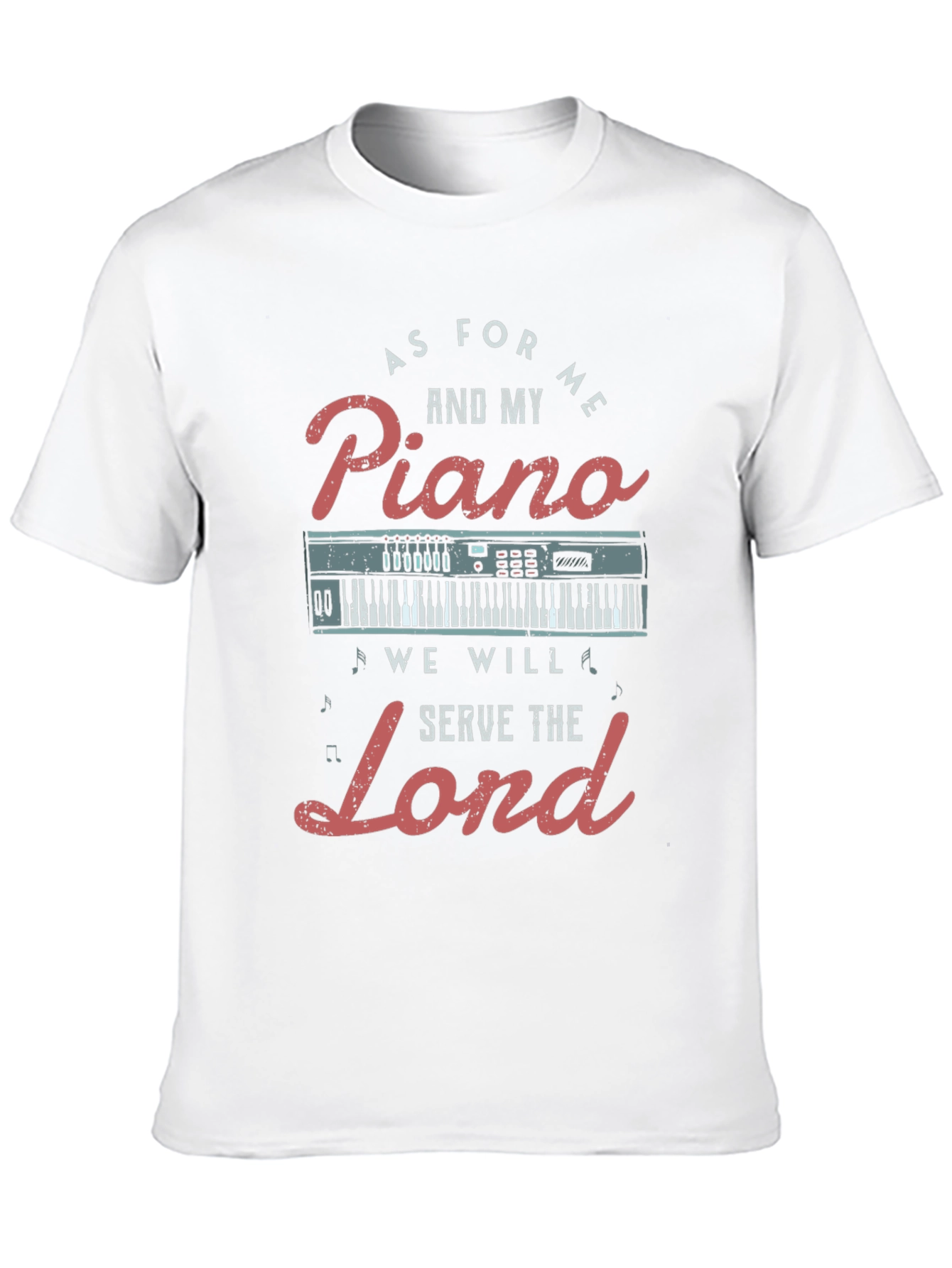 Piano Serve the Lord Christian T-Shirt