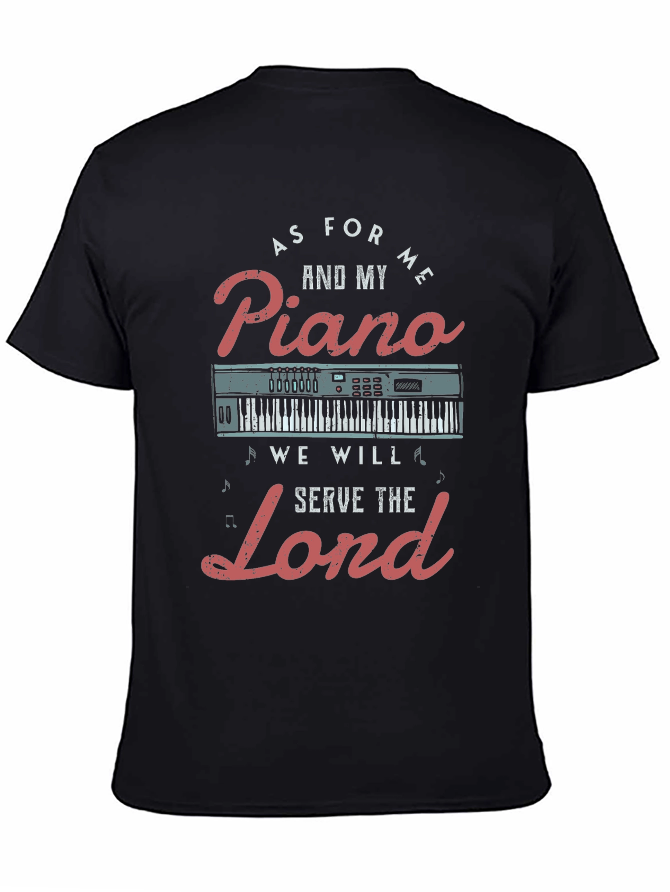 Piano Serve the Lord Christian T-Shirt