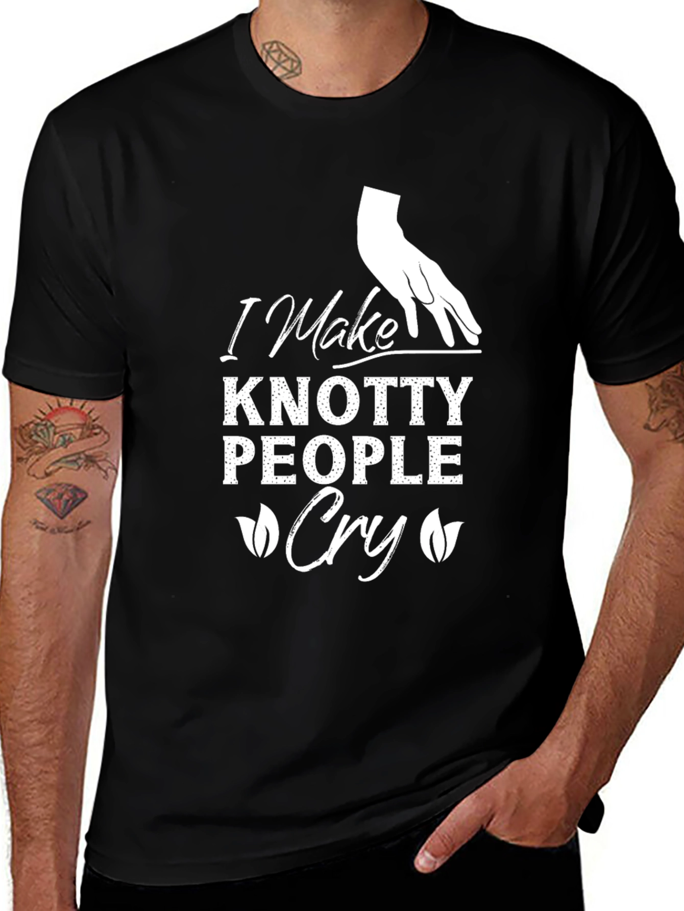 Knotty People Cry Black T-Shirt