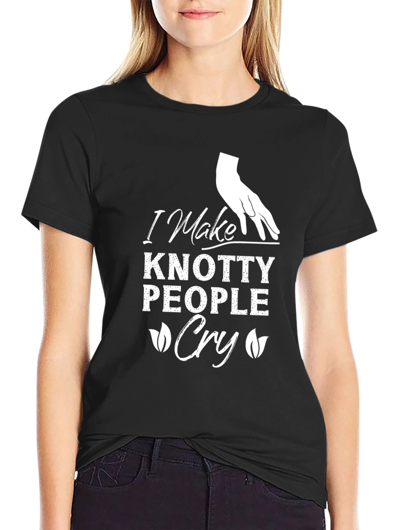 Knotty People Cry Black T-Shirt