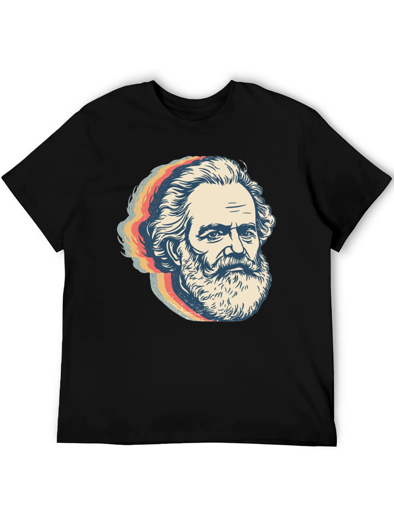 Retro Karl Marx Portrait Graphic Tee - Black