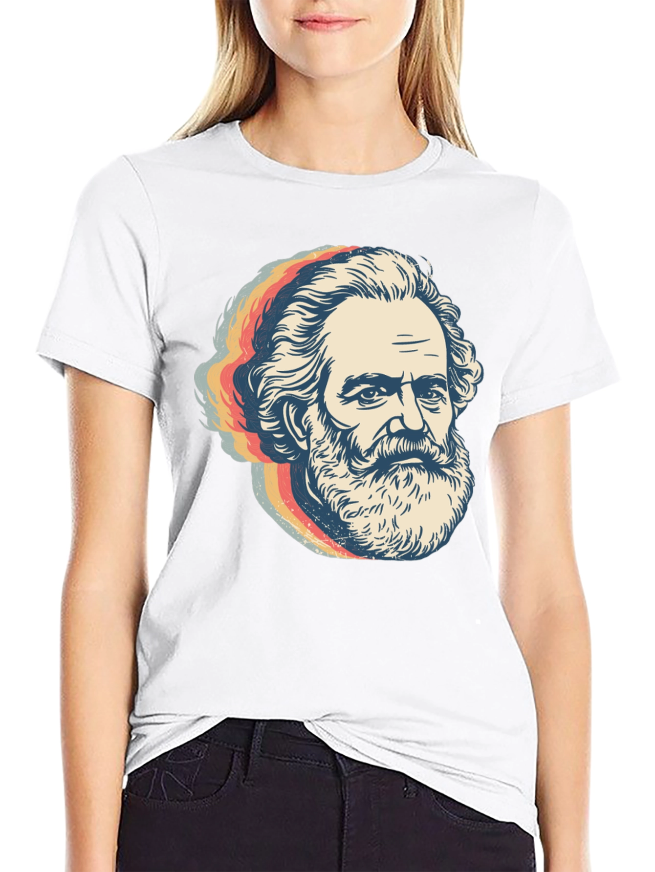 Retro Karl Marx Portrait Graphic Tee - Black