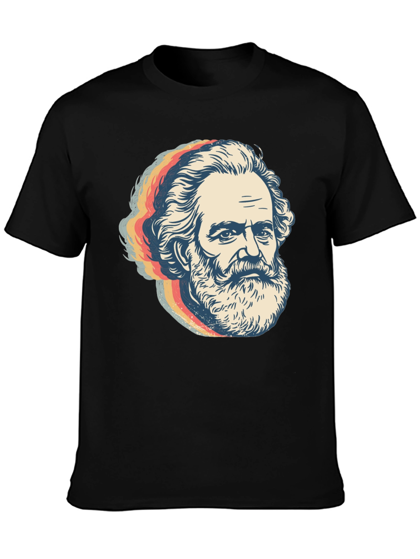 Retro Karl Marx Portrait Graphic Tee - Black