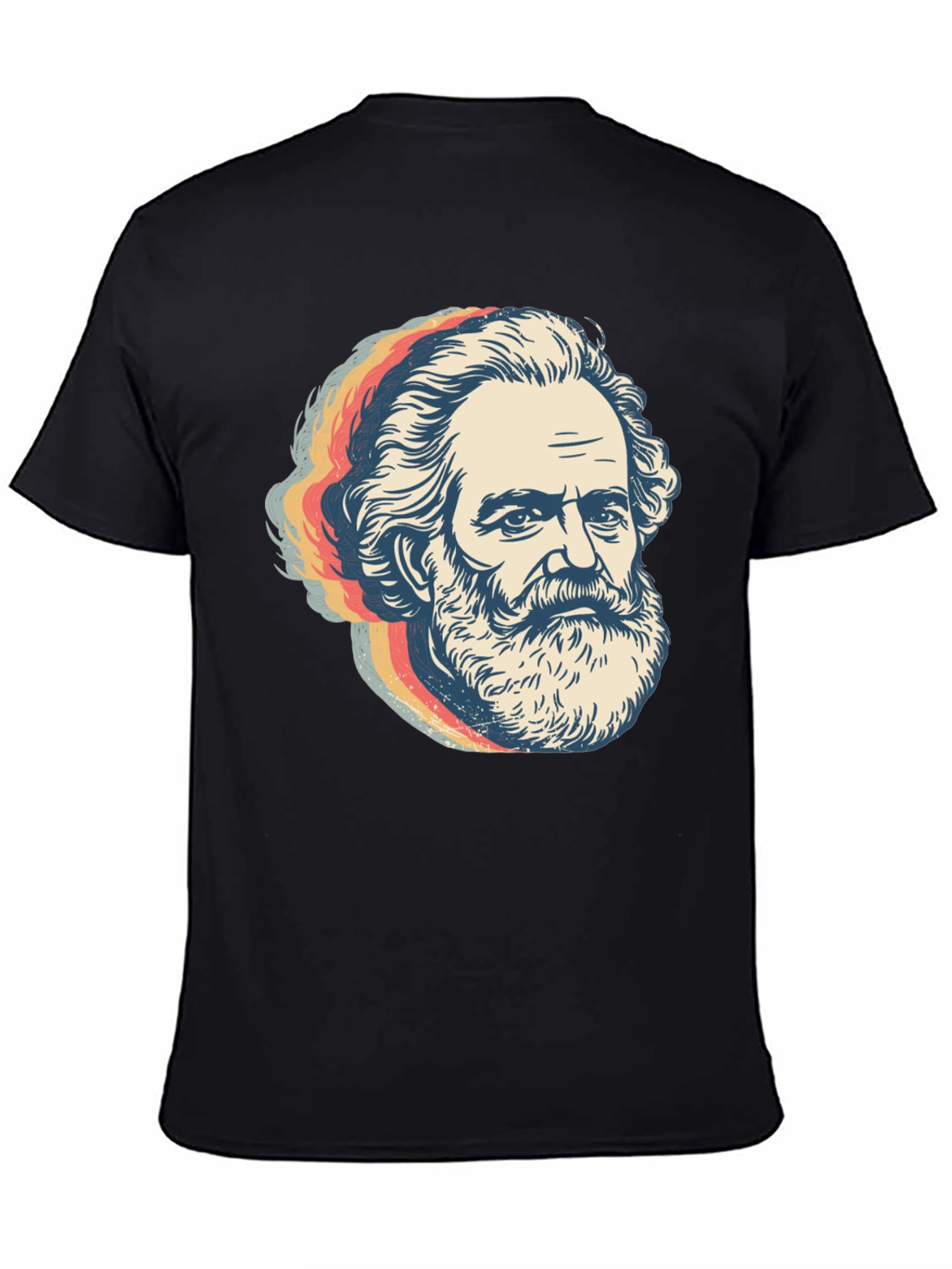 Retro Karl Marx Portrait Graphic Tee - Black