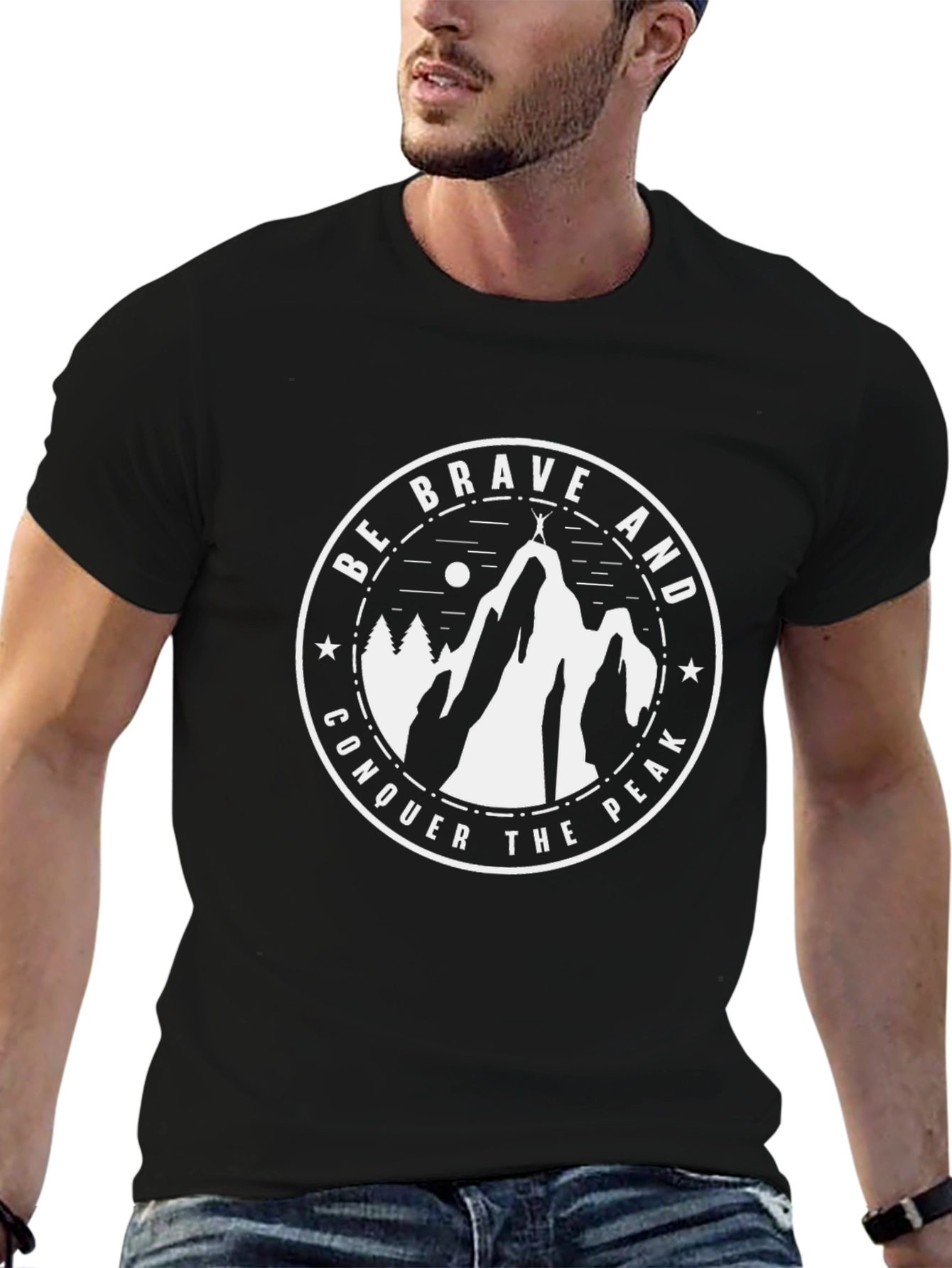 Be Brave Conquer The Peak Graphic T-Shirt