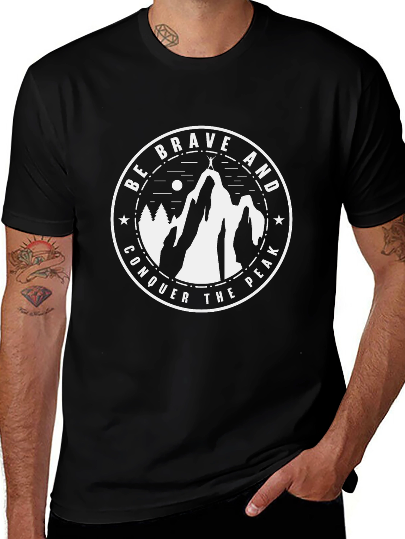 Be Brave Conquer The Peak Graphic T-Shirt