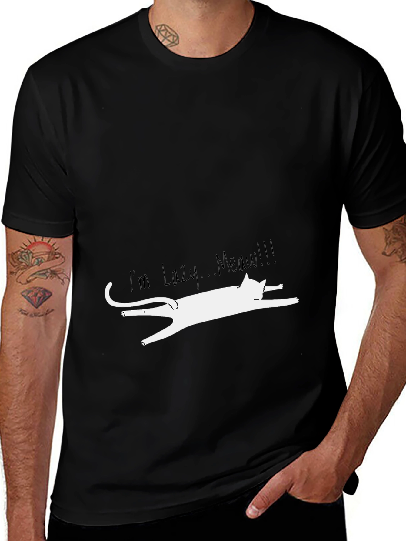 Lazy Cat Graphic Tee - Funny Unisex T-Shirt
