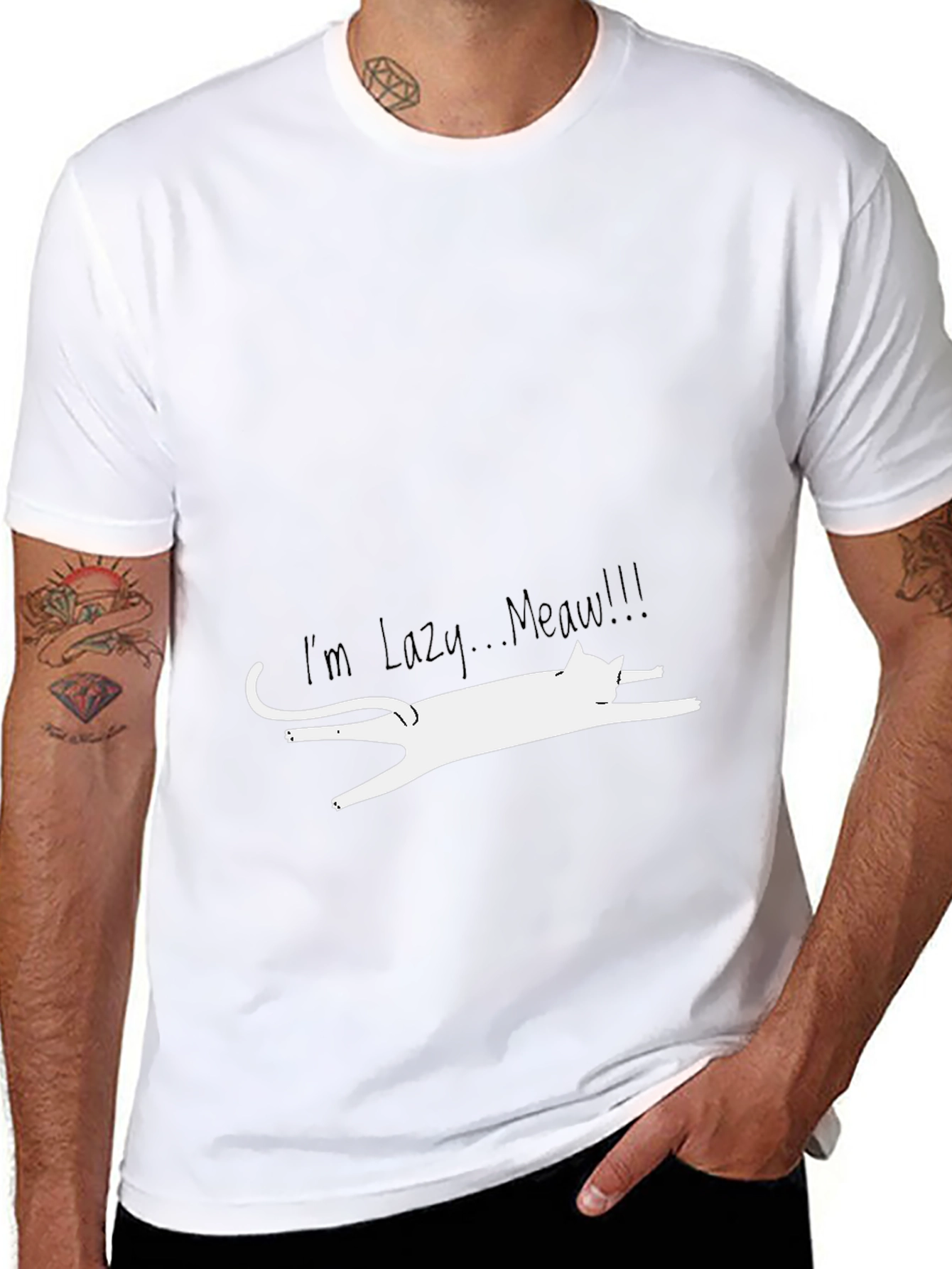 Lazy Cat Graphic Tee - Funny Unisex T-Shirt