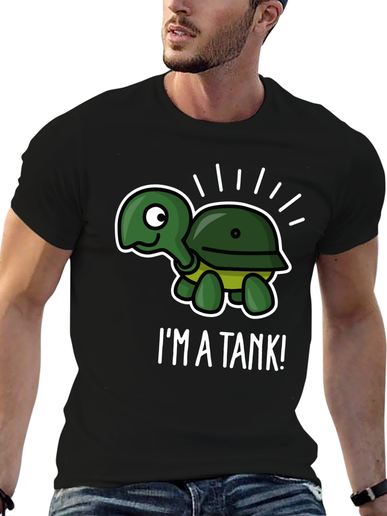 Im A Tank! Funny Turtle Graphic T-Shirt