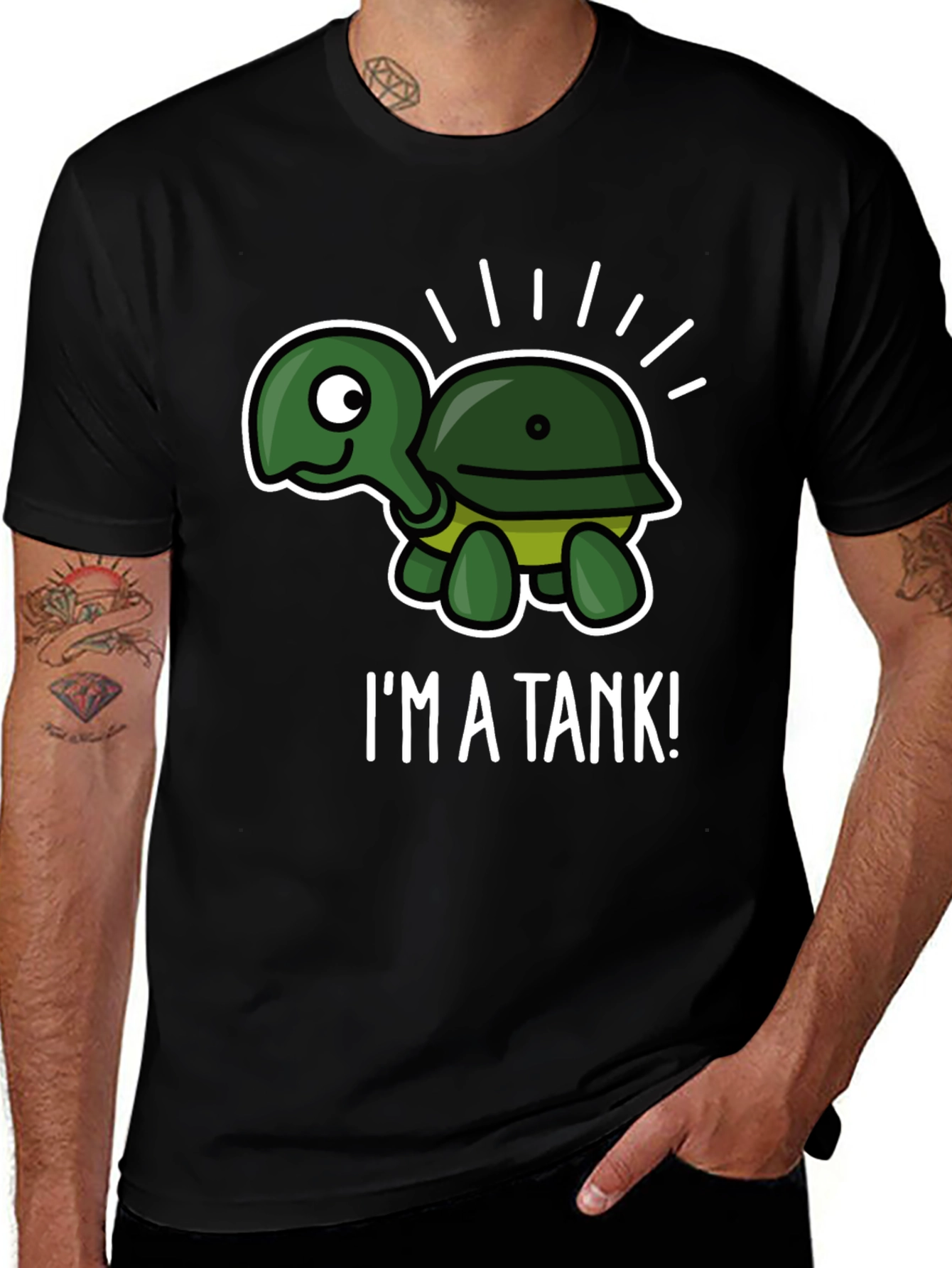 Im A Tank! Funny Turtle Graphic T-Shirt