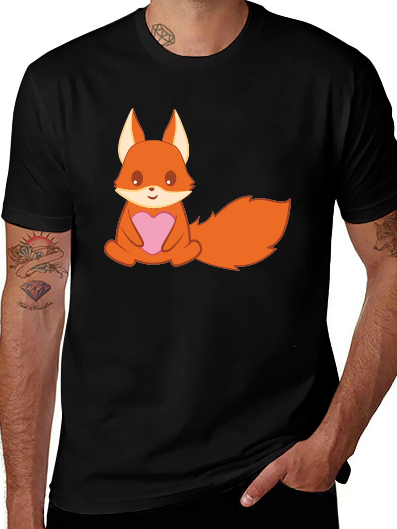 Cute Cartoon Fox T-Shirt - Heart