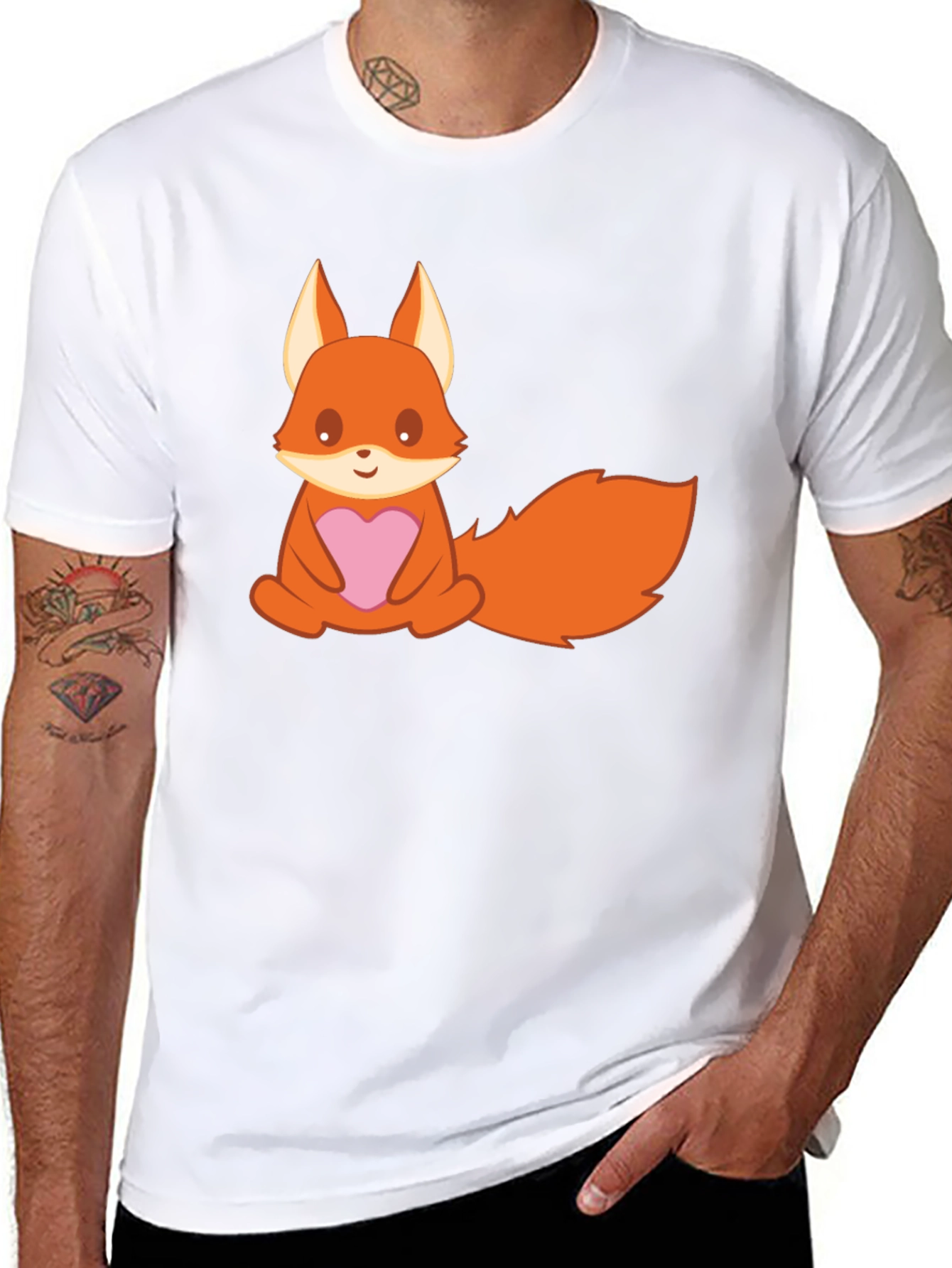 Cute Cartoon Fox T-Shirt - Heart