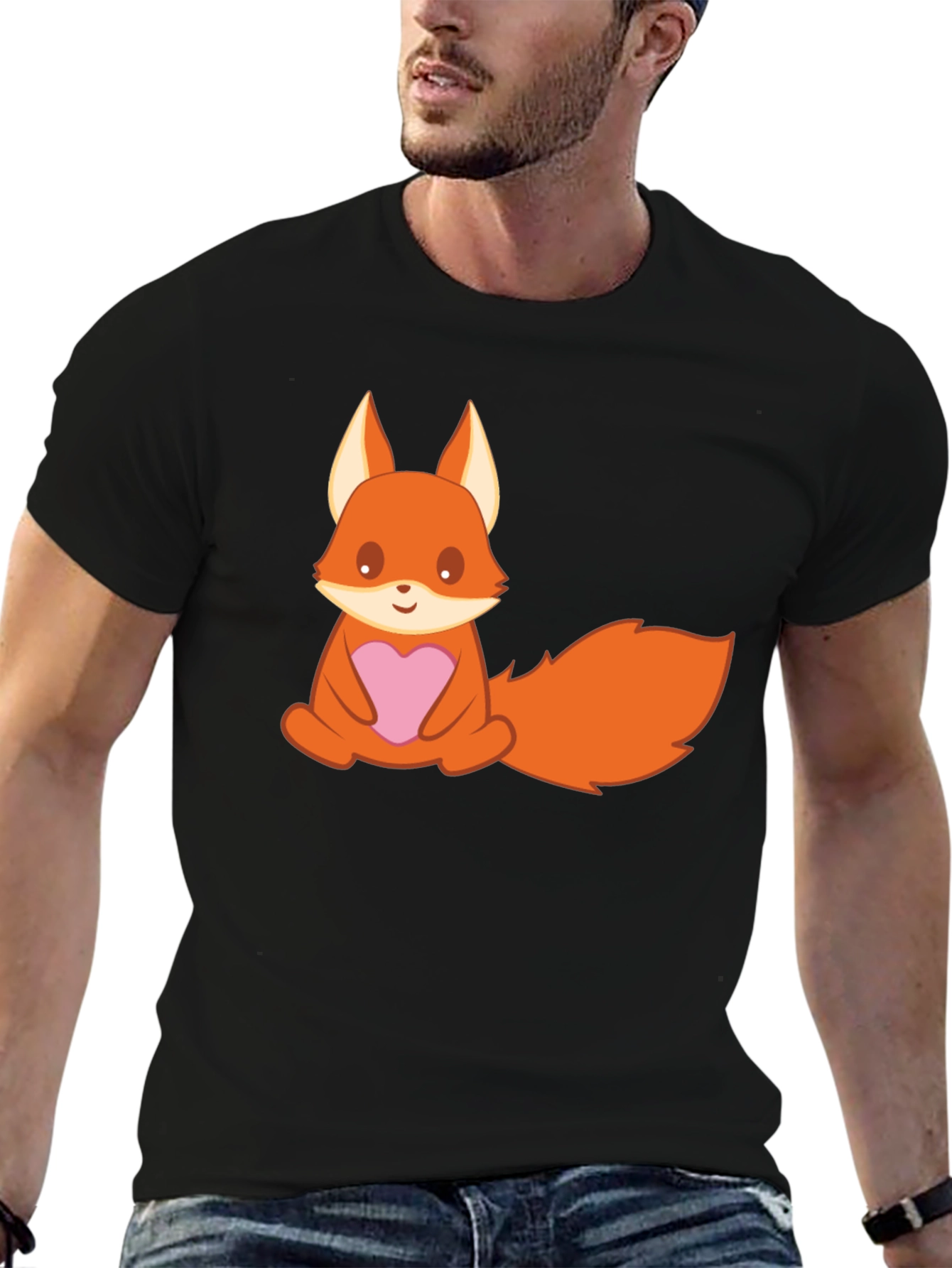 Cute Cartoon Fox T-Shirt - Heart