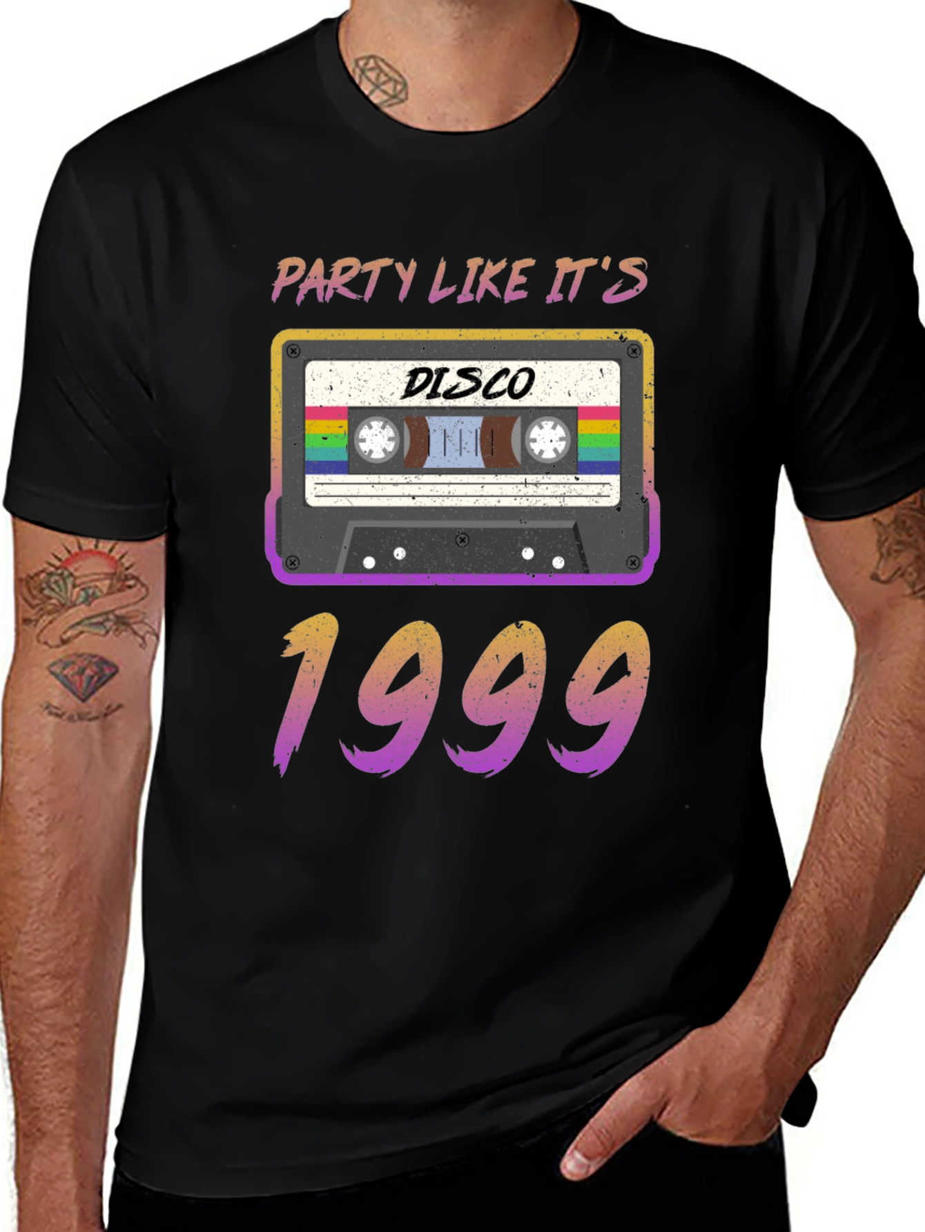 Party Like Its 1999 Disco Cassette Tape Graphic T-Shirt