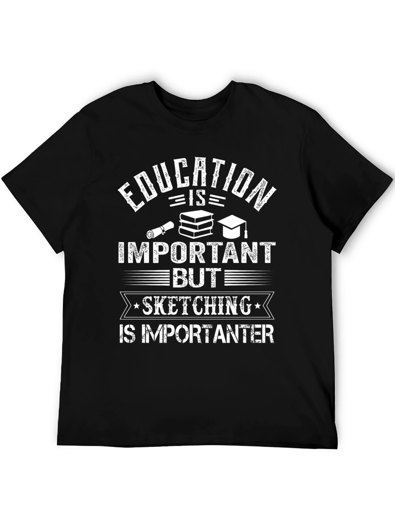 Education vs Sketching Graphic T-Shirt