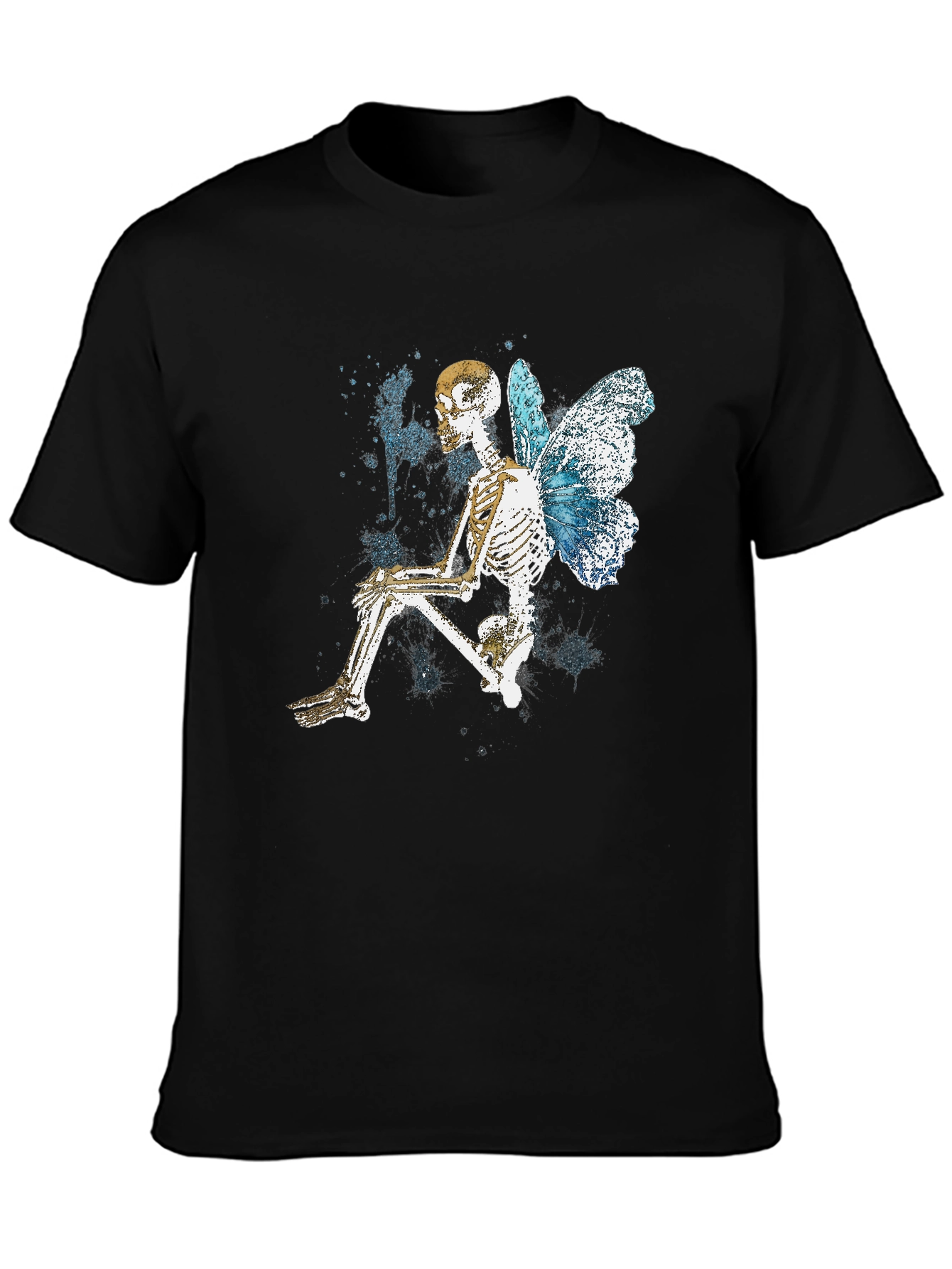 Butterfly Skeleton Graphic Tee - Trendy Gothic Style