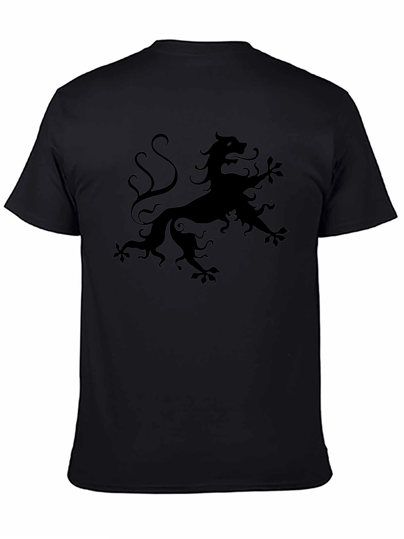 Black T-Shirt with Lion Rampant Design
