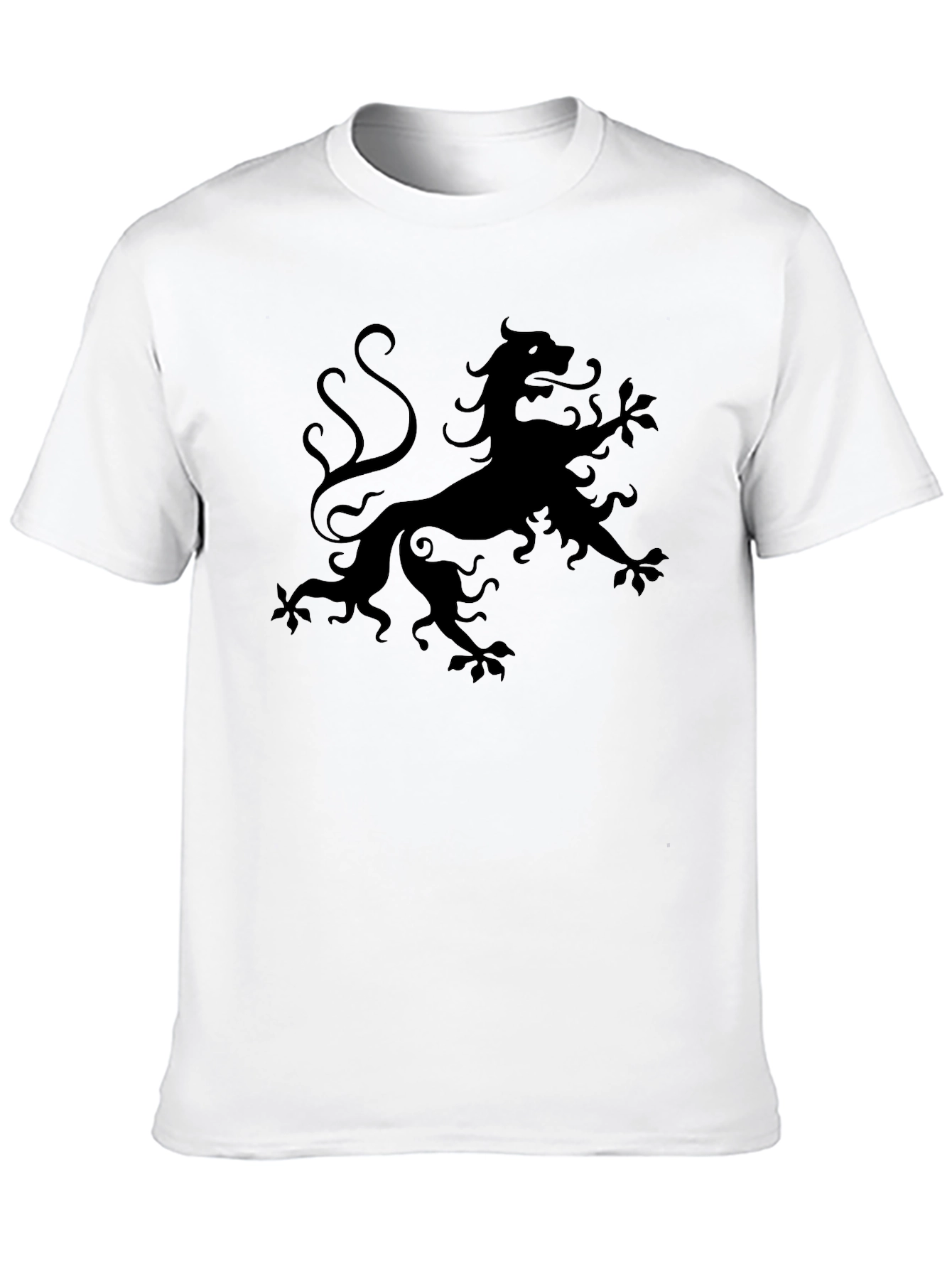 Black T-Shirt with Lion Rampant Design