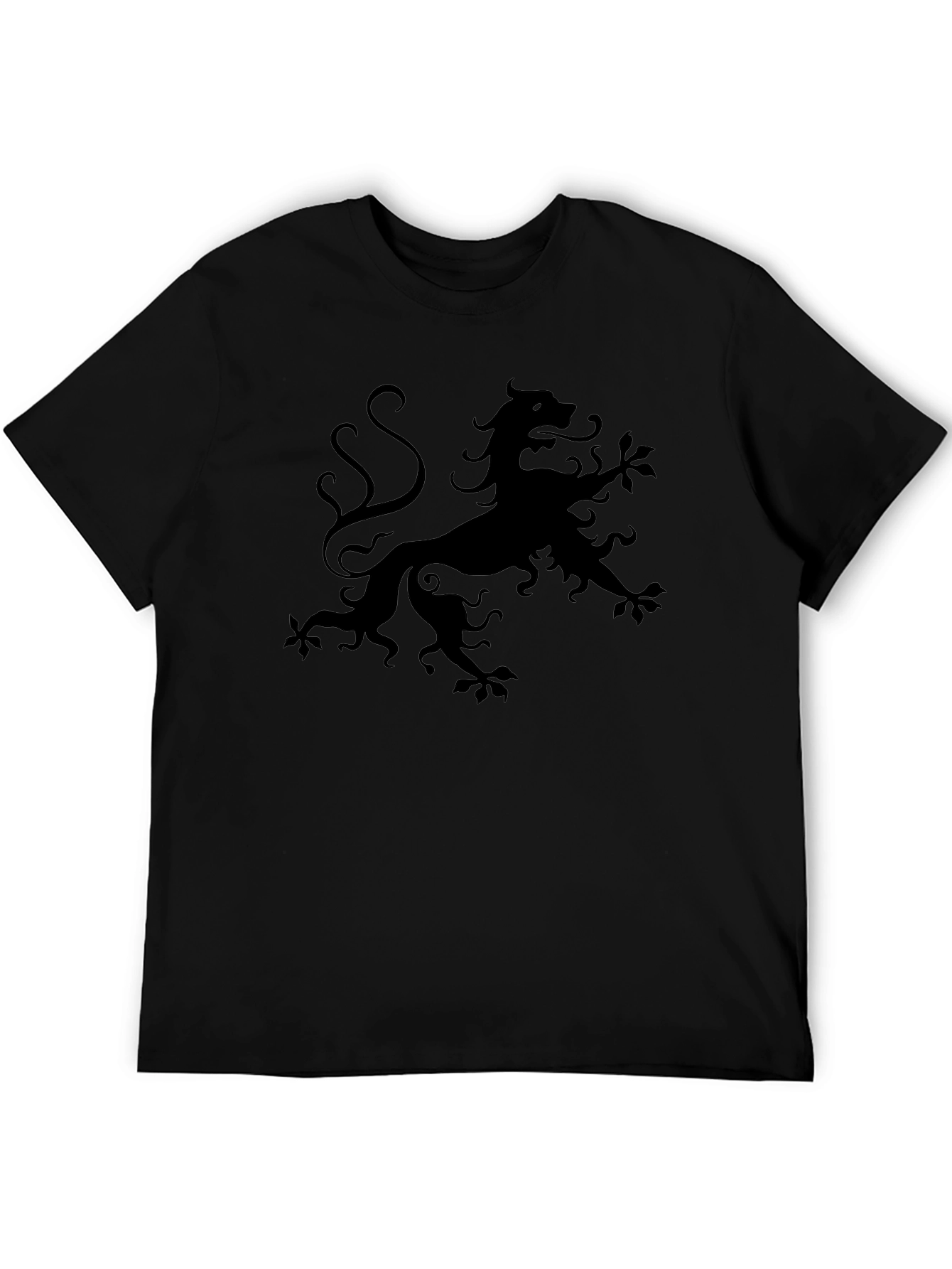 Black T-Shirt with Lion Rampant Design