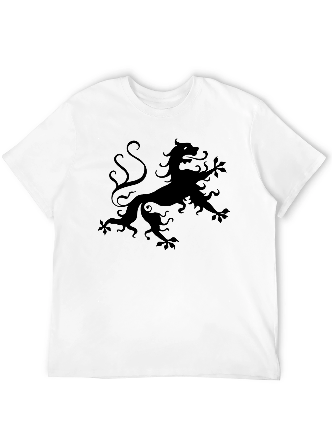 Black T-Shirt with Lion Rampant Design