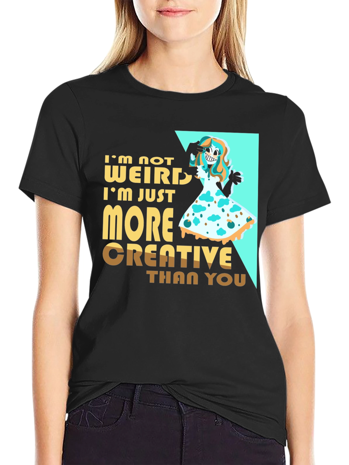 Creative Weirdo Graphic T-Shirt - Black