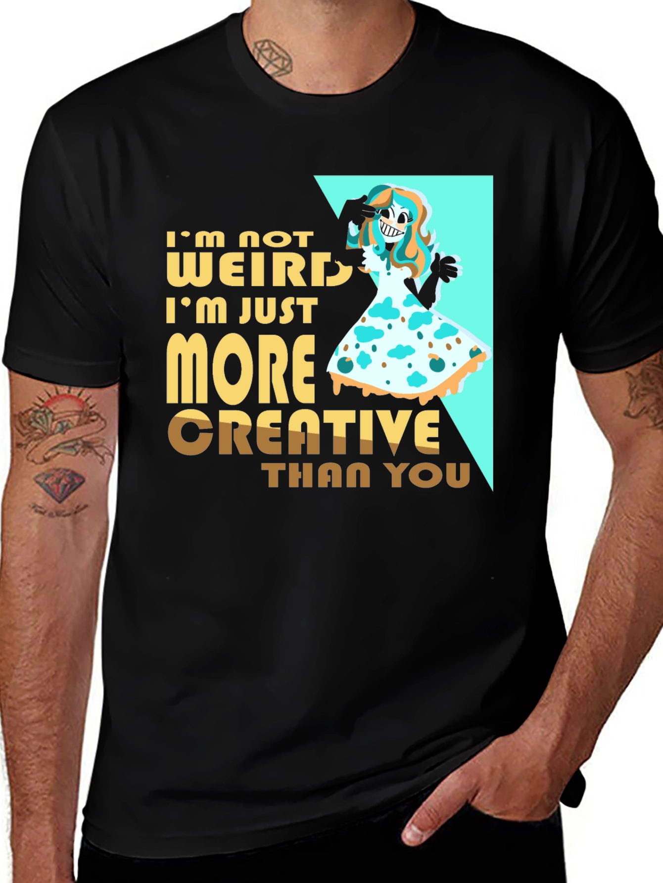 Creative Weirdo Graphic T-Shirt - Black